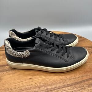 ECCO Soft 7 Shoes Womens Size 9 / 40 Black Leather Snake Print Comfort Walking